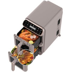Horkovzdušná fritéza digitální dvojitá 5,5 + 5,5 l Taupe Collection