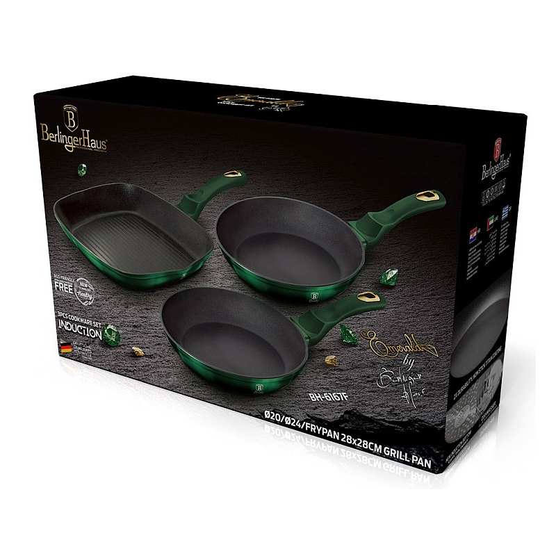 Sada pánví s titanovým povrchem 3 ks Emerald Collection