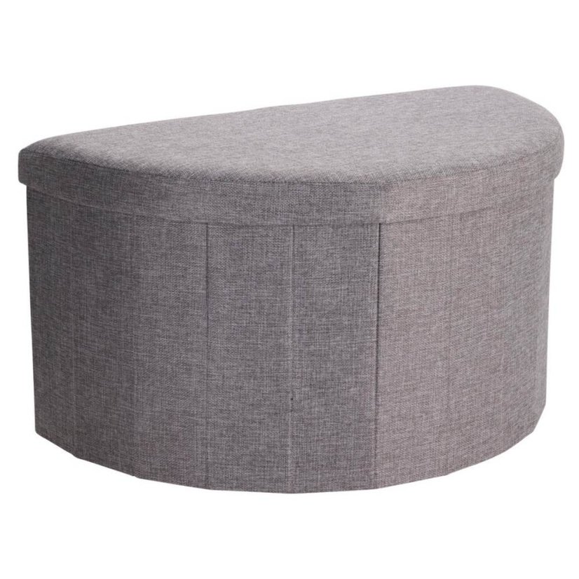 Taburet cu spațiu de depozitare 69 × 38 cm, gri