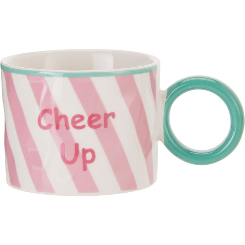 Sada hrnků porcelán 2 ks 380 ml růžová / oranžová