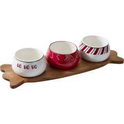 Set de servire, 4 piese, cu motiv de Crăciun