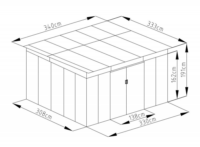 Casuta de gradina G21 GRAH 1132 - 340 x 333 cm, maro
