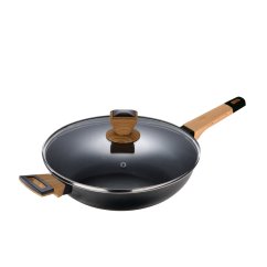 Tigaie adâncă cu suprafață antiaderentă și capac 28 cm Earth Black