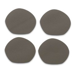 Podtácky Stone PU kůže tmavě šedá 4 kusy 12x10cm