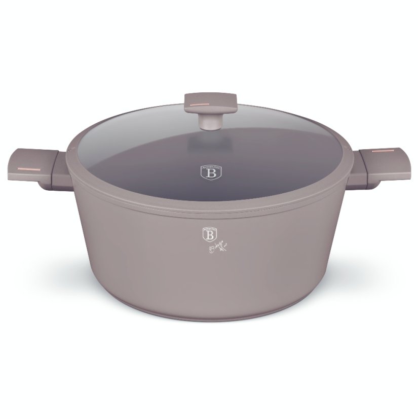 Kastrol s titanovým povrchem a poklicí 30 cm Taupe Collection