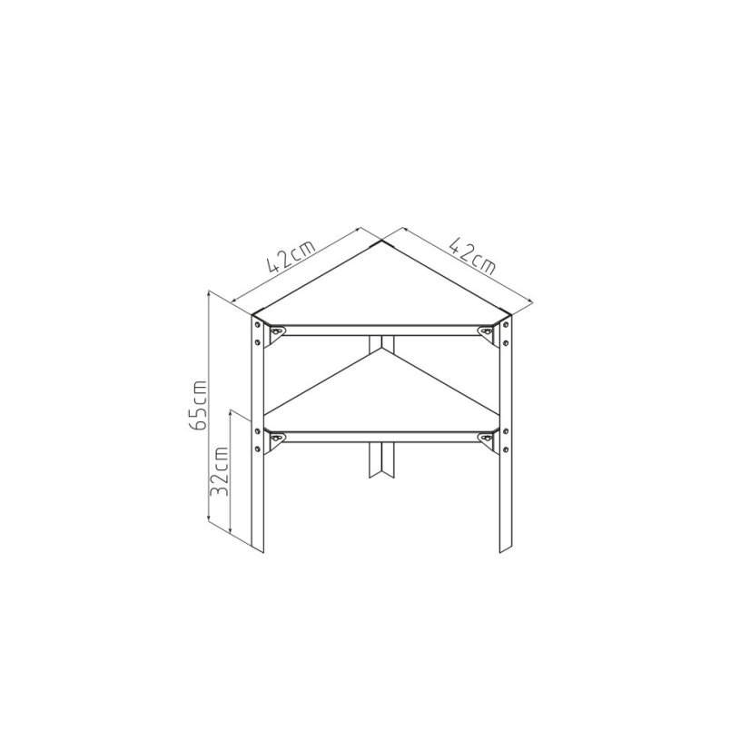 Regál G21 42 x 42 cm rohový, pro zahradní domky a skleníky