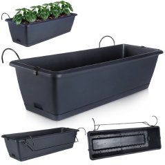 Závesný kvetináč 38 cm, antracit