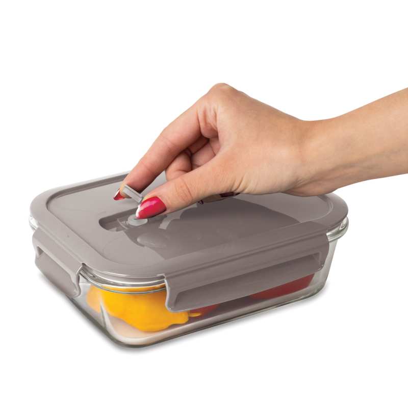 Dóza na potraviny s víkem skleněná sada 5 ks Taupe Collection