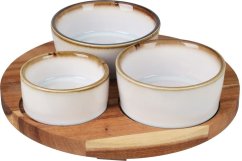 Boluri de servire cu tavă rotundă set de 4