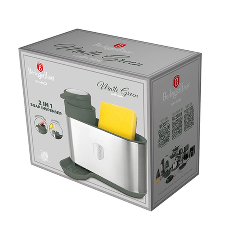 Dávkovač mycího prostředku 2 v 1 Matte Green Collection