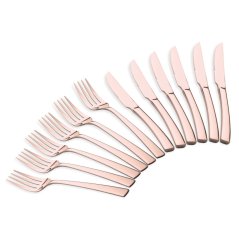 Sada příborů se steakovým nožem 12 ks nerez Rosegold Metallic Line