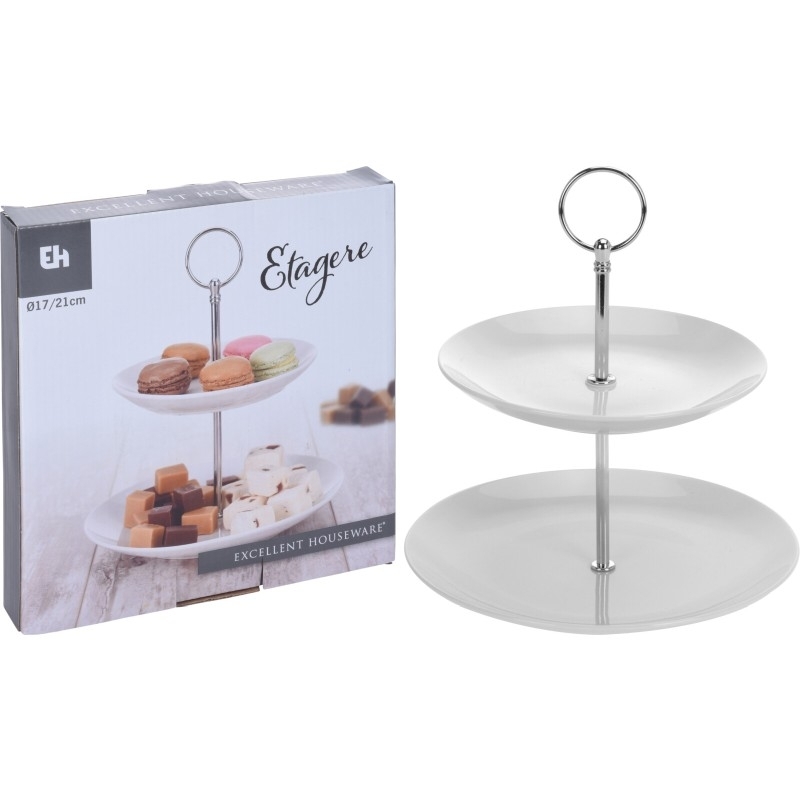 Etažér dvoupatrový porcelán 25 cm