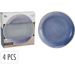 Súprava dezertných tanierov 4 ks priemer 20 cm modrá