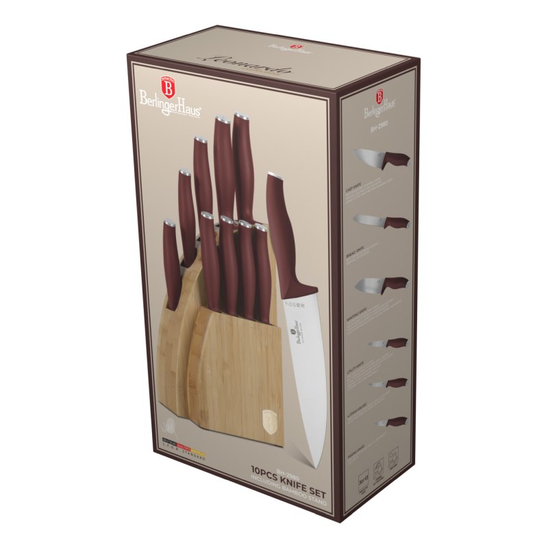 Set cutite cu suport BAMBOO 10 buc Colectia Leonardo