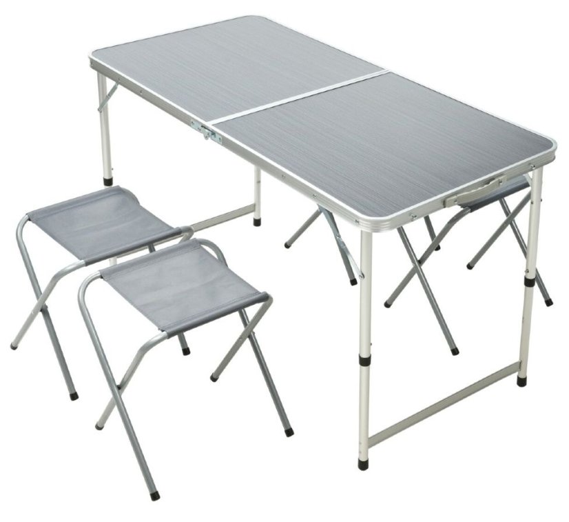Kempingový nábytok skladací stôl + 4 stoličky