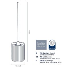 Toaletní souprava Ava keramická kouřově modrá 45,0cm 10,0cm Toaletní souprava Ava keramická kouřově modrá 45,0cm 10,0cm