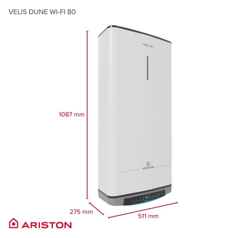 Boiler electric mediu 80 l orizontal / vertical VELIS DUNE WIFI 80 EU