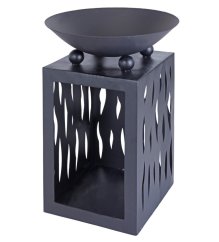Chimenea con soporte de leña acero 2en1
