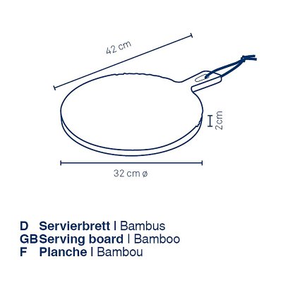 Servírovací prkénko Cosma bambus světle hnědá 42.02.0cm 32.0cm