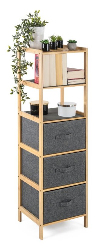 Bambusový regál G21 s 5 košíky
