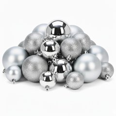 Set de ornamente bile de Crăciun din argint 26