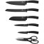 Sada nožů ve stojanu + kuchyňské náčiní a prkénko sada 13 ks Carbon Metallic Line