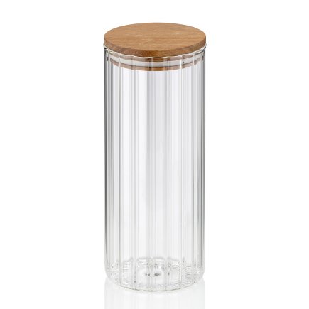 Borcan depozitare Dorothea sticla transparenta 22,5cm 9,0cm 1,1l