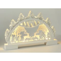 Decorațiune de Crăciun cu lumină LED 41 cm alb cu căprioară