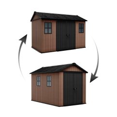 Casă de grădină Keter Newton Plus wide 11x7,5 maro, cu podea