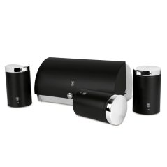 Chlebník a sada dóz na potraviny 4 ks Matte Black Collection