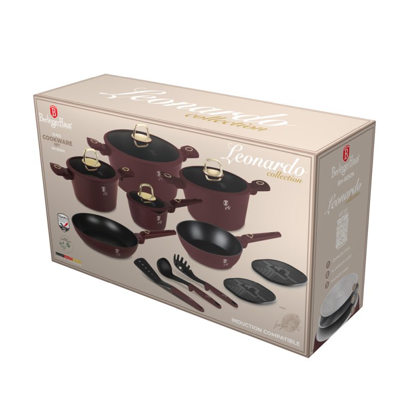 Set de farfurii cu suprafață din titan 15 buc Colecția Leonardo