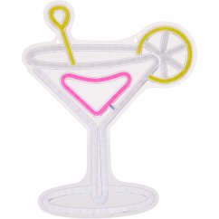 Dekorace svítící nástěnná 30 × 38 cm coctail citron