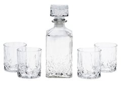Set whisky decantor + set de pahare 5 pahare de cristal, 0.9L Set whisky decantor + set de pahare 5 pahare de cristal, 0.9L