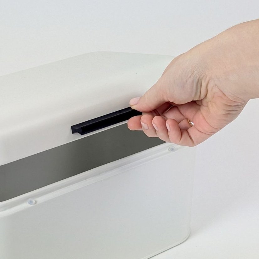 Chlebník Frisca kov, bílá 30x18x16,5 cm
