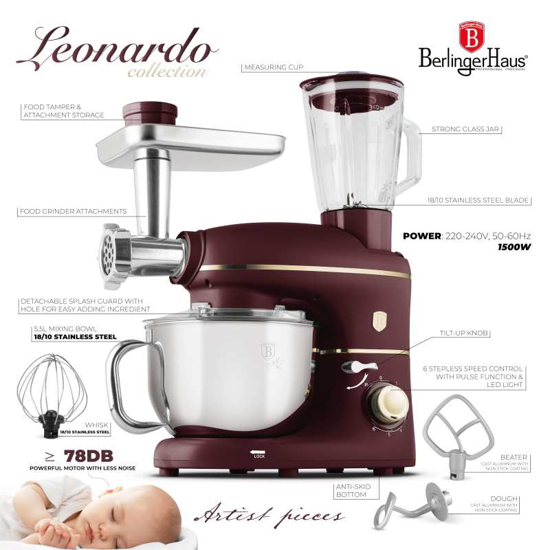 Kuchyňský robot s mlýnkem a mixérem 1500 W Leonardo Collection