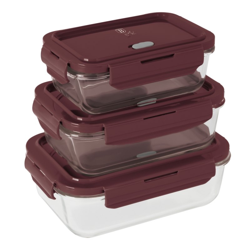 Dóza na potraviny s vekom sklenená sada 3 ks Leonardo Collection