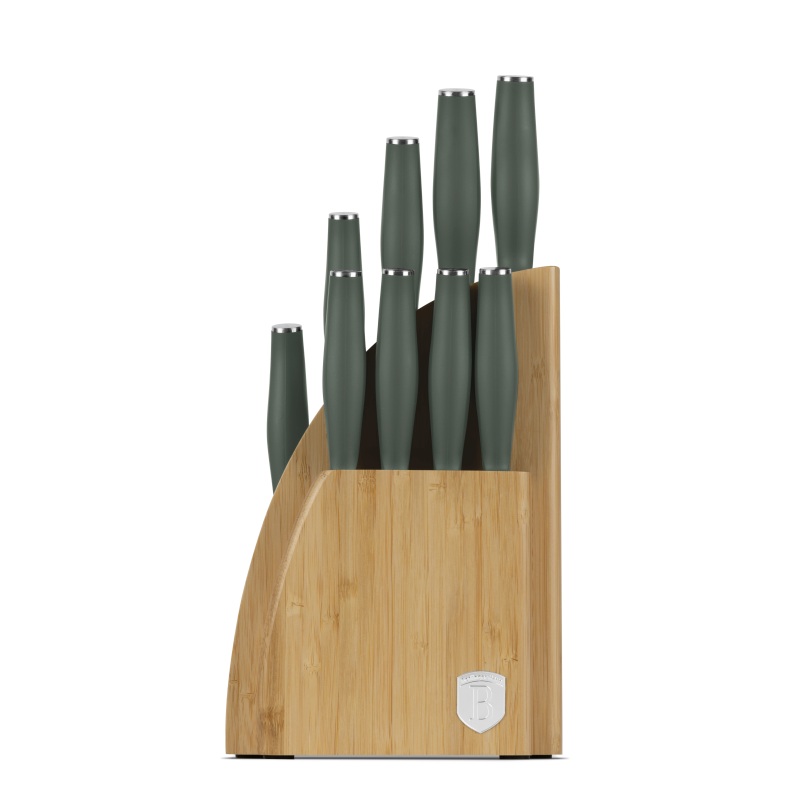 Sada nožů se stojanem BAMBOO 10 ks Matte Green Collection