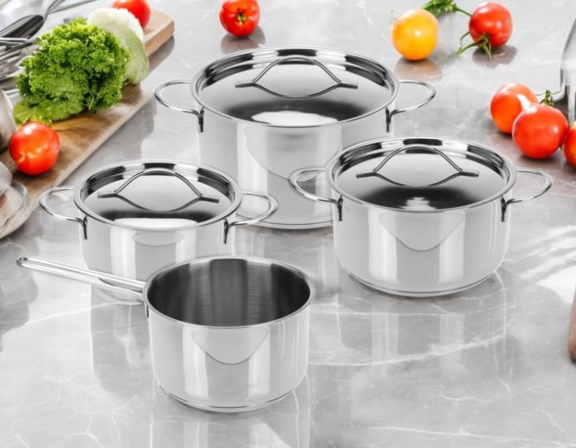 Batería de cocina de acero inoxidable EXCELENTE 7 piezas