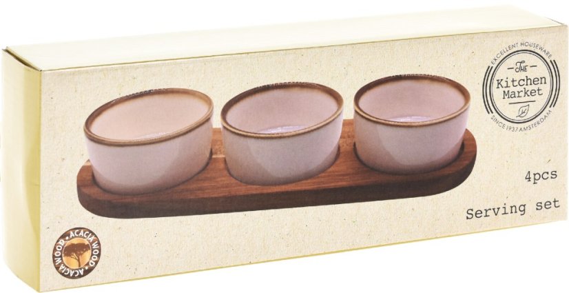 Boluri de servire cu set de 4 tavi