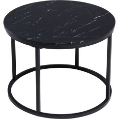Odkládací stolek kulatý sada 2 ks 60 / 50 cm černá