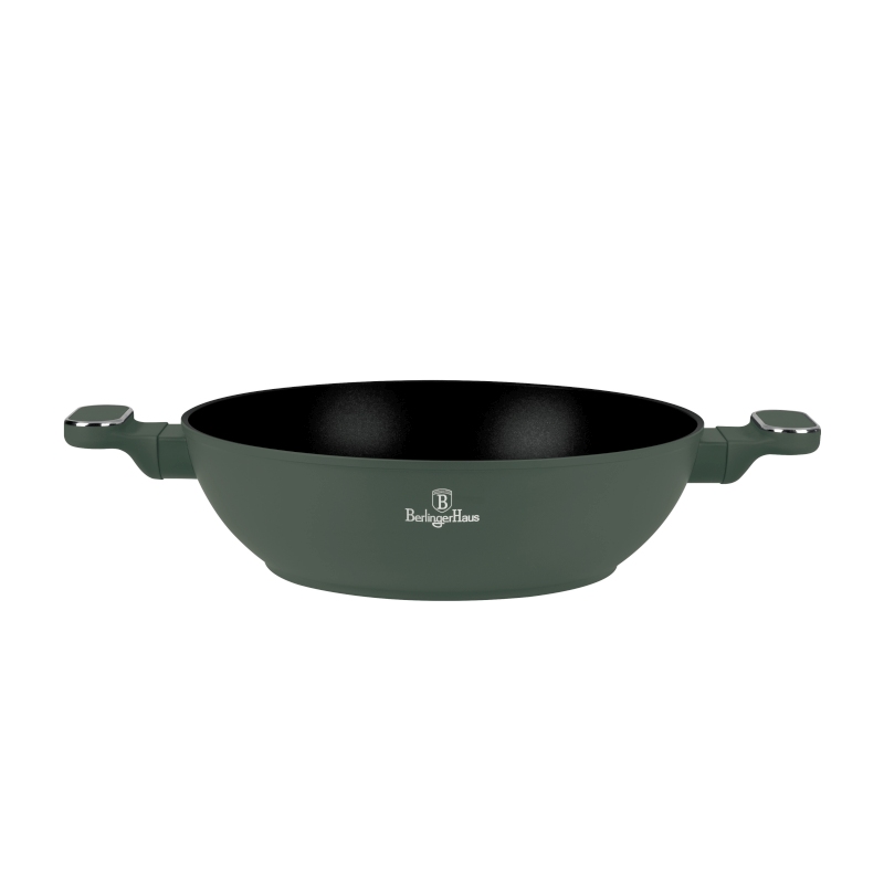Pánev wok s poklicí a titanovým povrchem 30 cm Matte Green Collection