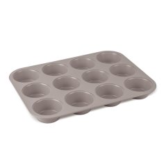 Tavă antiaderentă pentru brioșe, 12 buc., Colecția Taupe