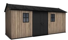 Casă de grădină Keter Apex 7,5 x 17 Ashwood, cu podea