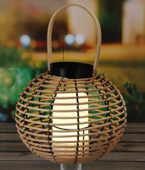 Venkovní lucerna s LED svíčkou ratanová 26 cm
