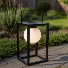 Solární lampa venkovní 20x20x40 cm černá