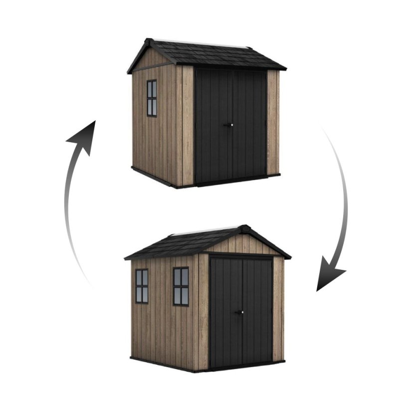 Cabana de grădină Keter Apex 7,5 x 7 Ashwood, cu podea