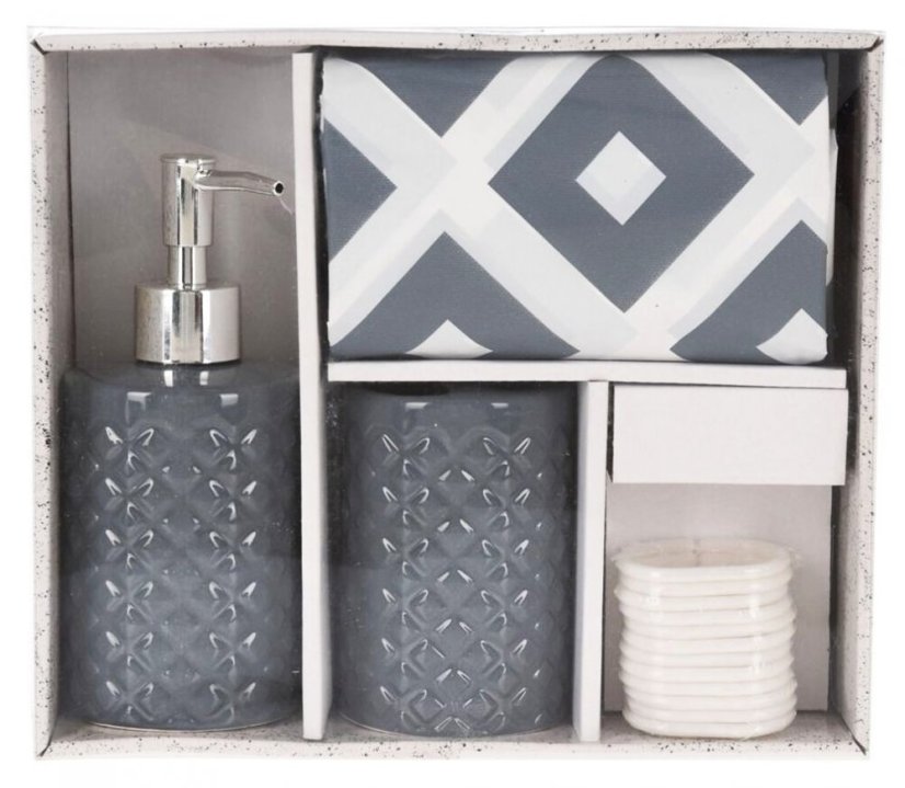 Accesorii baie set de 3 gri