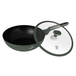 Pánev wok s poklicí a titanovým povrchem 28 cm Matte Green Collection Pánev wok s poklicí a titanovým povrchem 28 cm Matte Green Collection