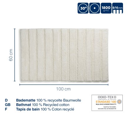 Alfombra de baño Megan 100% algodón verde musgo 100,0x60,0x1,6cm