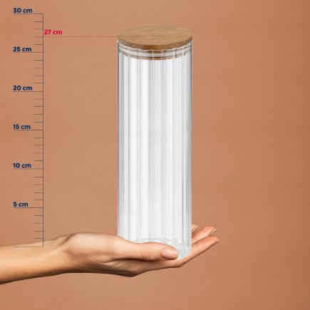 Borcan depozitare Dorothea sticla transparenta 27.0cm 9.0cm 1.5l